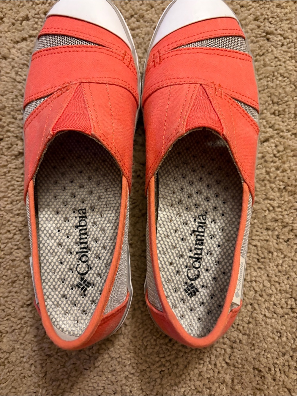 Columbia Shoes Vulc N Vent Slip on Sneaker Orange Womens size 6 Excellent - Picture 4 of 8
